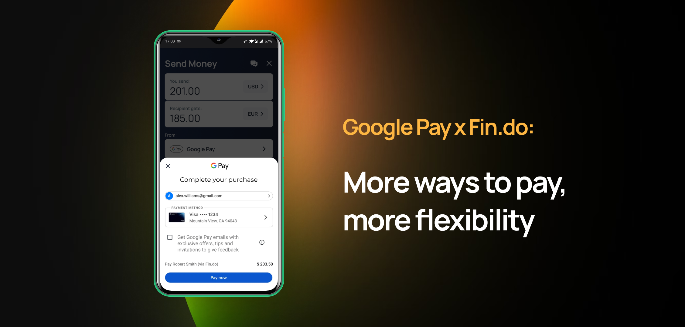 NEW: Send Money from Google Pay in Fin.do